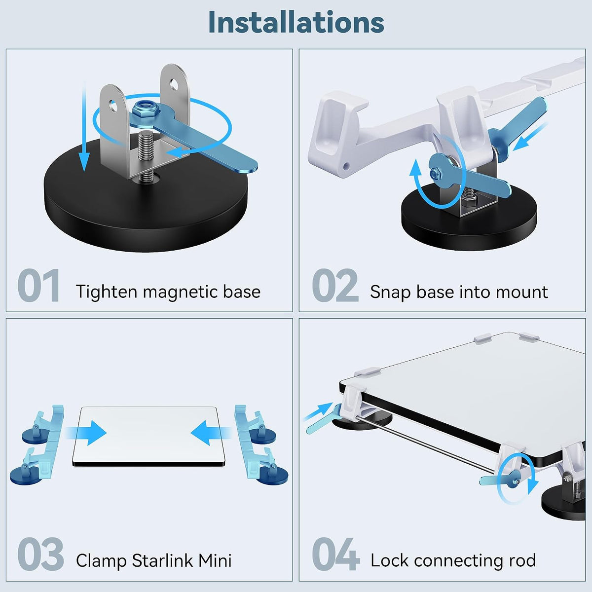 Starlink Mini No-Drill Magnetic Roof Mount