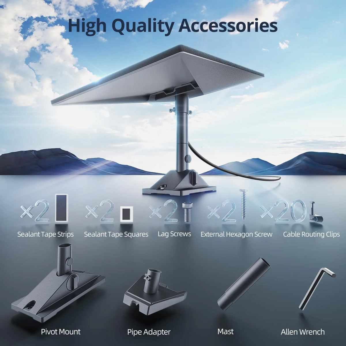 Starlink Gen 3 Pivot Roof Mount for Slanted Roofs