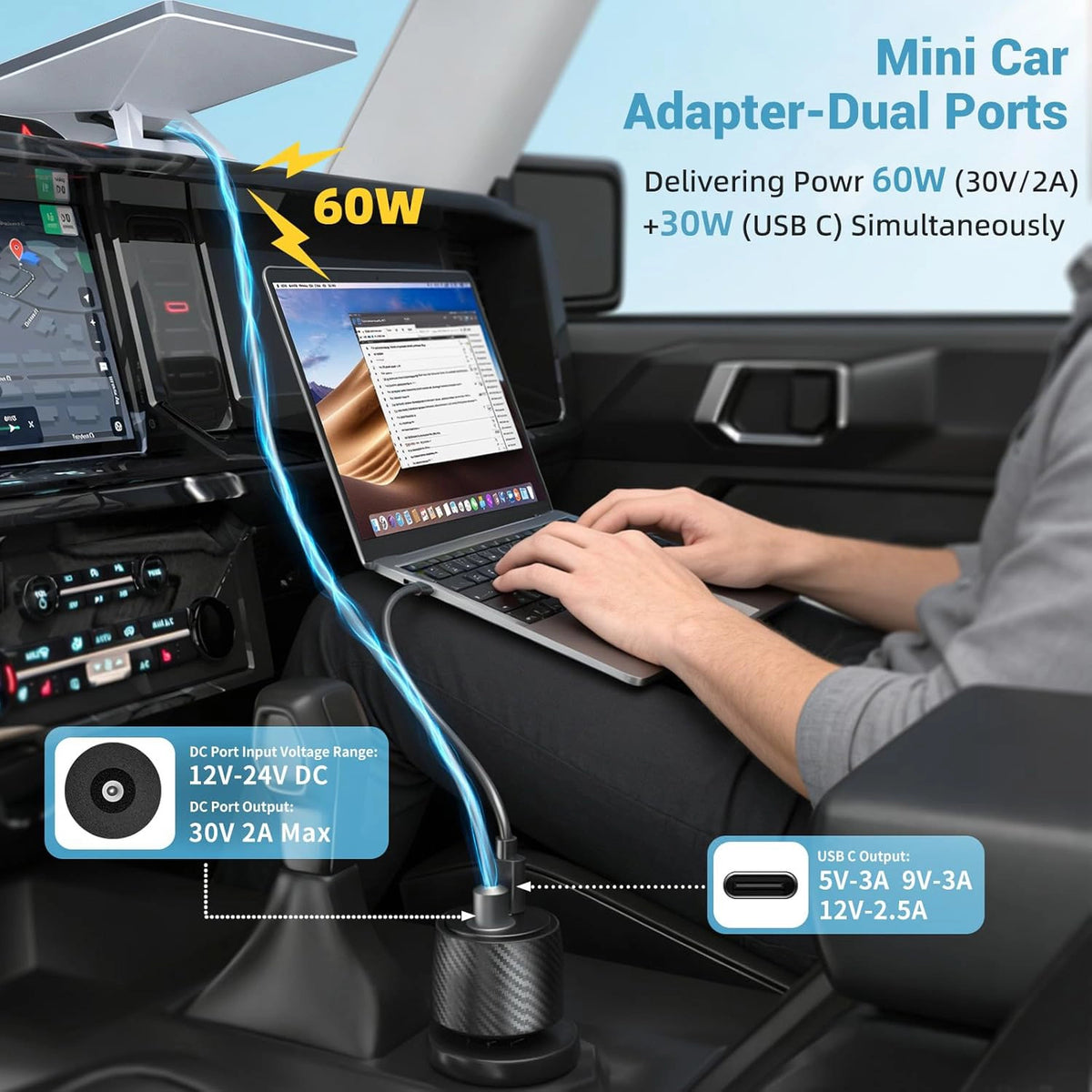 Starlink Mini 2-in-1 Car Charger Step-Up Converter